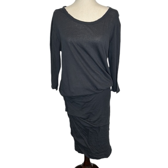 Standard James Perse Cotton Crepe Jersey‎ Dress Size Large ( 3) Black WUC6734 - Picture 1 of 10